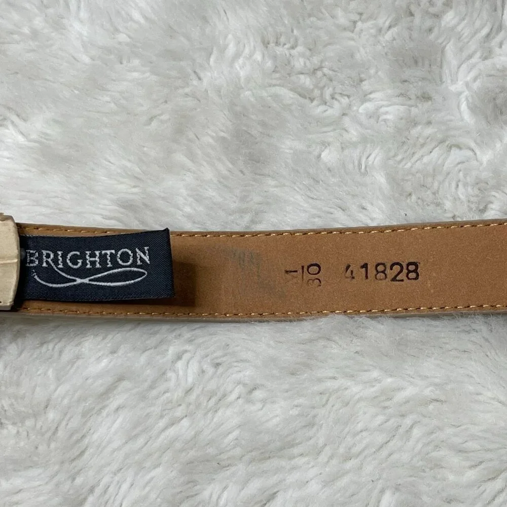 Brighton Women's Cream Crocodile Leather Belt Size Medium